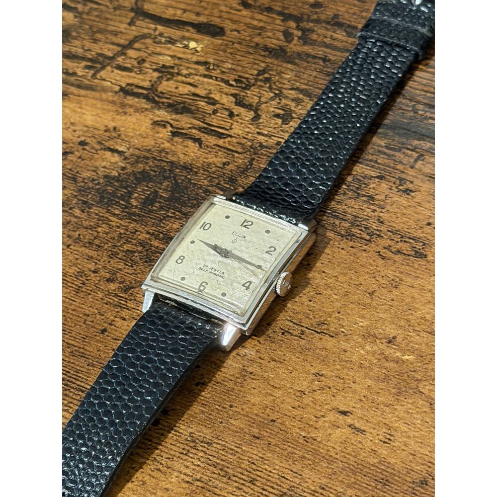 Elgin 27 Jewels Self-Winding Automatic Rectangular Men’s Watch 10K Gold Filled - Picture 9 of 14